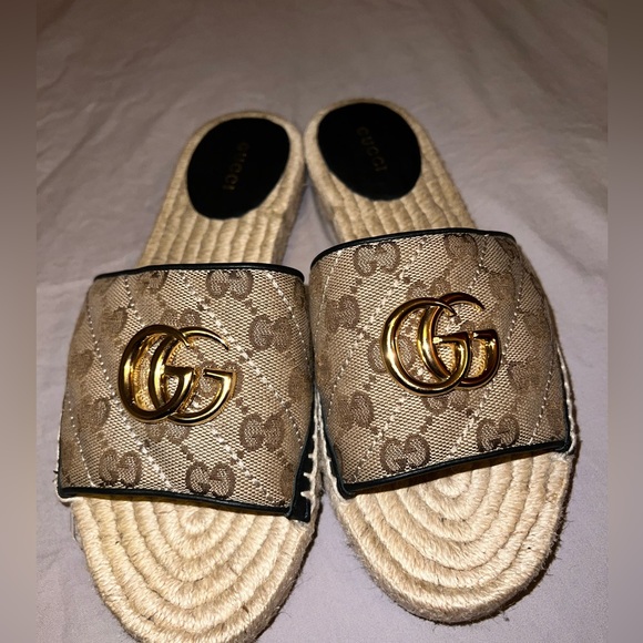 Gucci GG MATELASSÉ CANVAS ESPADRILLE SANDAL - Picture 8 of 8